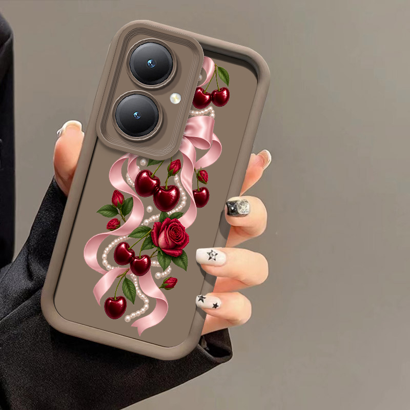 Vivo Y28 - Cartoon Cherry Bow Pattern Phone Case
