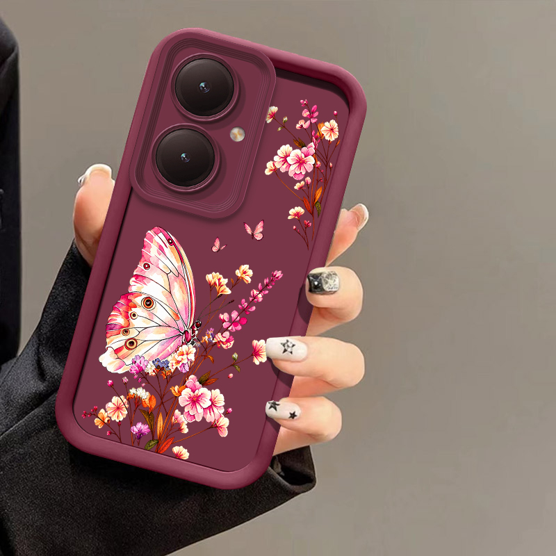 Pink Floral Butterfly Pattern  - Vivo Y28 ulasan dan harga